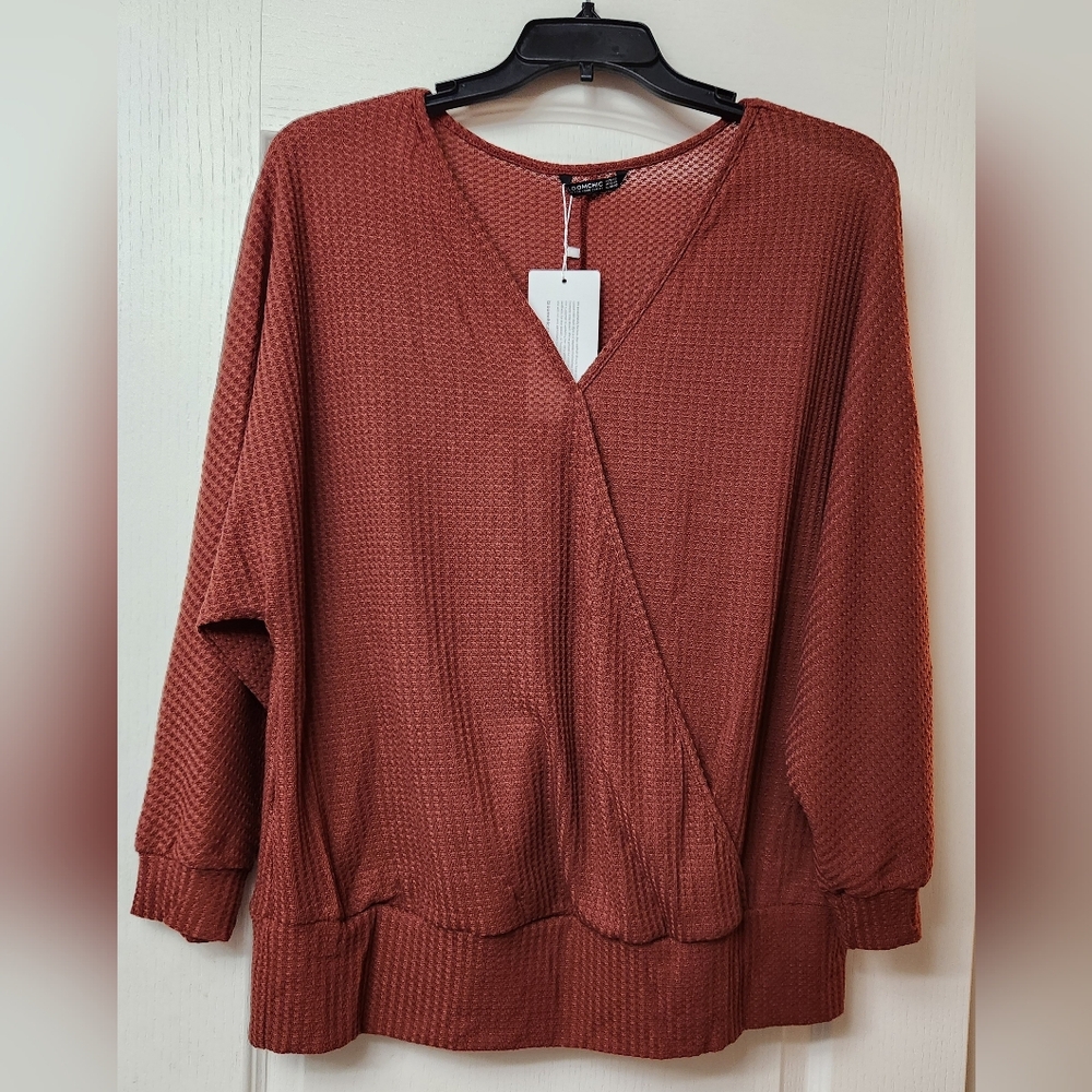 NEW Russet Waffle Knit Top Size 18-20 Plus 2X